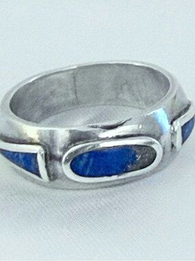 Mojave Turquoise Silver Tone Statement Ring Geometric Stones Bold Color Sz 7